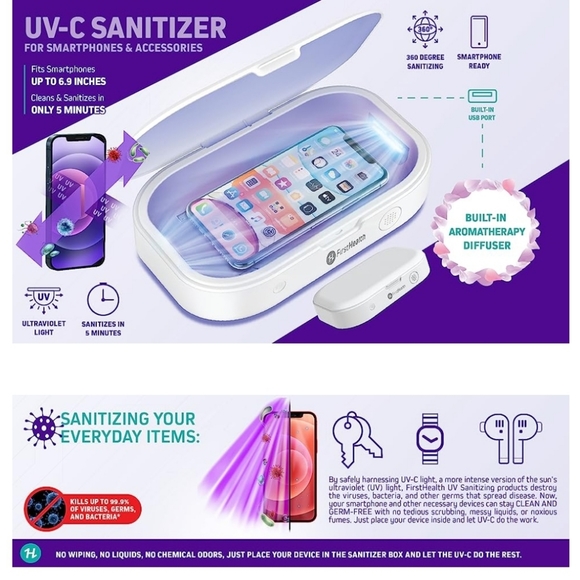 First Health UV Light Sanitizer, Phone Sanitizer UV Box | UV Sterilizer Box - Picture 7 of 10